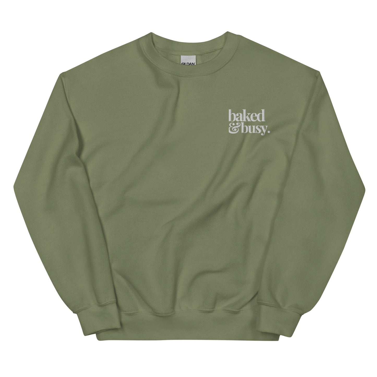 BAKED & BUSY Embroidered Sweatshirt - GRAMS & PEARLS