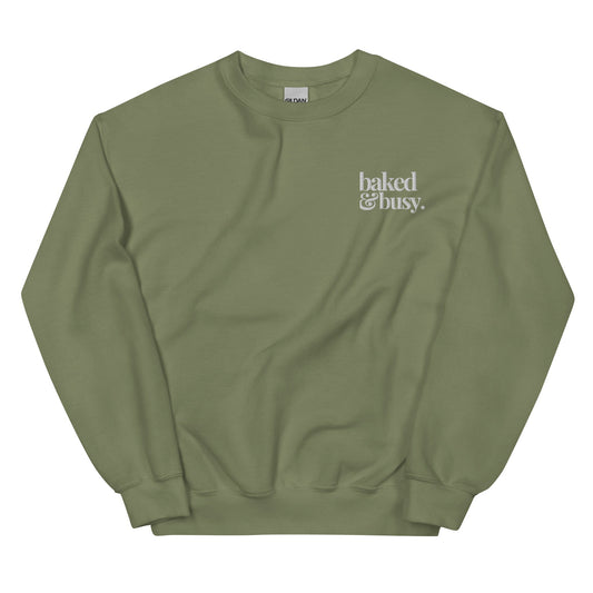 BAKED & BUSY Embroidered Sweatshirt - GRAMS & PEARLS